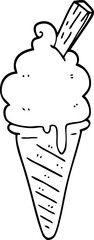 line drawing cartoon ice cream