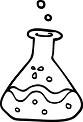 line drawing cartoon science experiment
