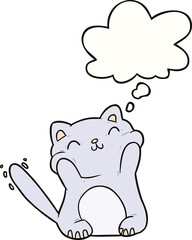 cartoon cat and thought bubble