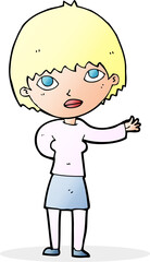 cartoon woman explaining