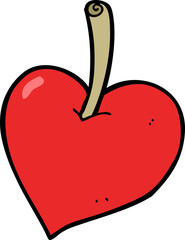 cartoon love heart apple