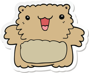 sticker of a cartoon bear