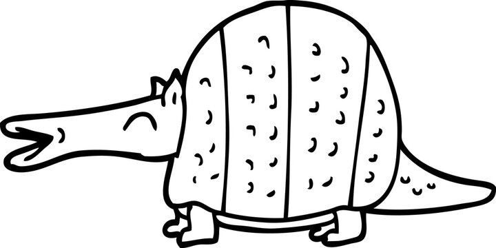 recommend clip art: line drawing cartoon armadillo