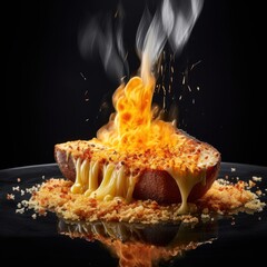 AI Glowing Garlic Bread - Generative Ai Illustration