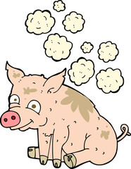 cartoon smelly pig