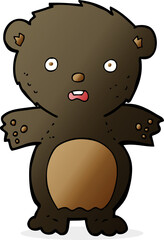 frightened black bear cartoon