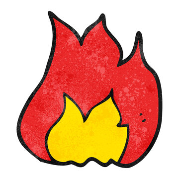 textured cartoon fire symbol