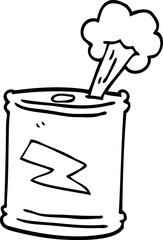 line drawing cartoon fizzy drinks can