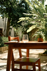 table and chairs in coffe