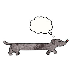 thought bubble textured cartoon dachshund