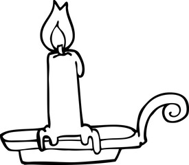 line drawing cartoon burning candle