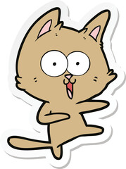 sticker of a funny cartoon cat