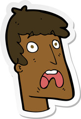 sticker of a cartoon shocked man