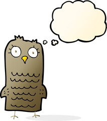 cartoon owl with thought bubble