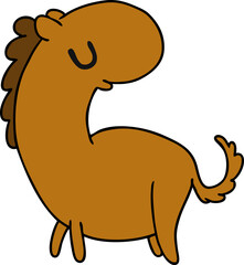 cartoon kawaii of a cute horse