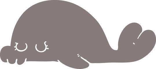 flat color style cartoon seal