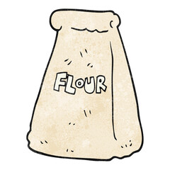 textured cartoon bag of flour