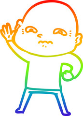 rainbow gradient line drawing cartoon creepy guy
