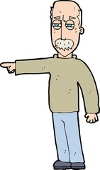 cartoon old man gesturing Get Out!
