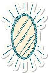 sticker of tattoo style shining mirror