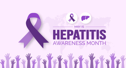 Obraz premium Hepatitis Awareness Month background or banner design template celebrated in may