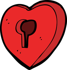 cartoon heart with keyhole