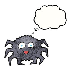 thought bubble textured cartoon spider