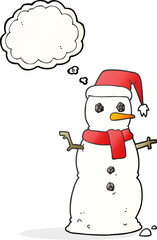 thought bubble cartoon snowman