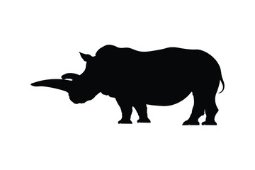 rhino silhouette icon, vector, illustration, background