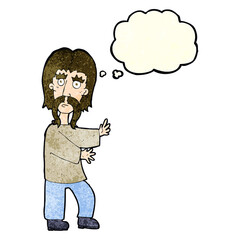 Fototapeta premium cartoon mustache man with thought bubble