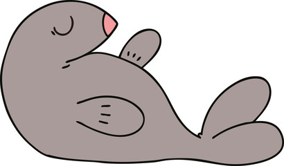 quirky hand drawn cartoon seal