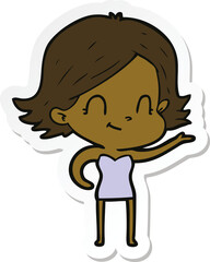 Fototapeta premium sticker of a cartoon friendly girl