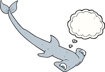 thought bubble cartoon hammerhead shark