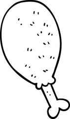line drawing cartoon cooked chicken leg