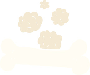 flat color illustration of a cartoon bone