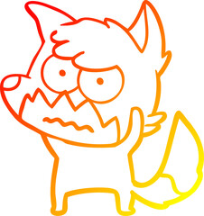warm gradient line drawing cartoon annoyed fox