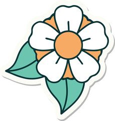 tattoo style sticker of a flower