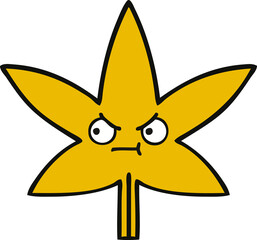 cute cartoon autumnal leaf