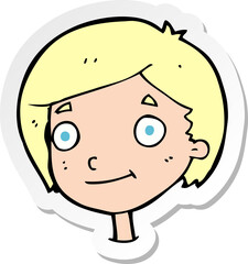 sticker of a cartoon happy boy