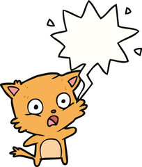 cartoon cat and speech bubble