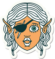 elf rogue character face sticker