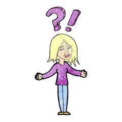 cartoon woman asking question