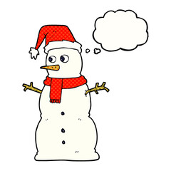 thought bubble cartoon snowman