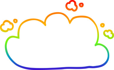 rainbow gradient line drawing cartoon white cloud