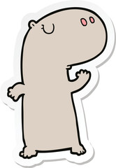 sticker of a cartoon hippopotamus