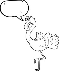speech bubble cartoon flamingo