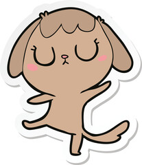 sticker of a cute cartoon dog