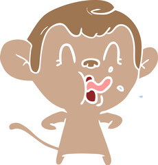 crazy flat color style cartoon monkey