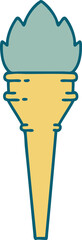 tattoo style icon of a lit torch