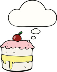 cartoon cake and thought bubble
